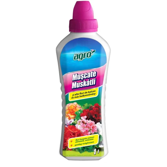 AGRO muskátli és balkonnövény tápoldat 1 l