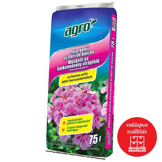 AGRO muskátli és balkonnövény virágföld 75 l