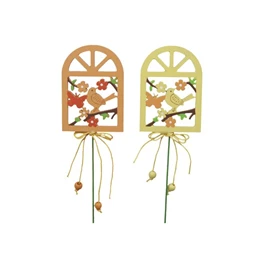 Ablak madárral, betűzős 5,5x8 cm S/6