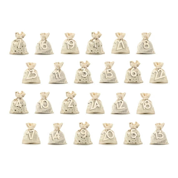 Adventi naptár zsákok, mix 10x13 cm