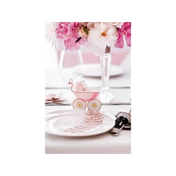 Ág levelekkel dekoráció púderrózsaszín S/9