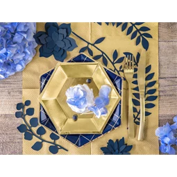 Ág levelekkel dekoráció sötétkék S/9