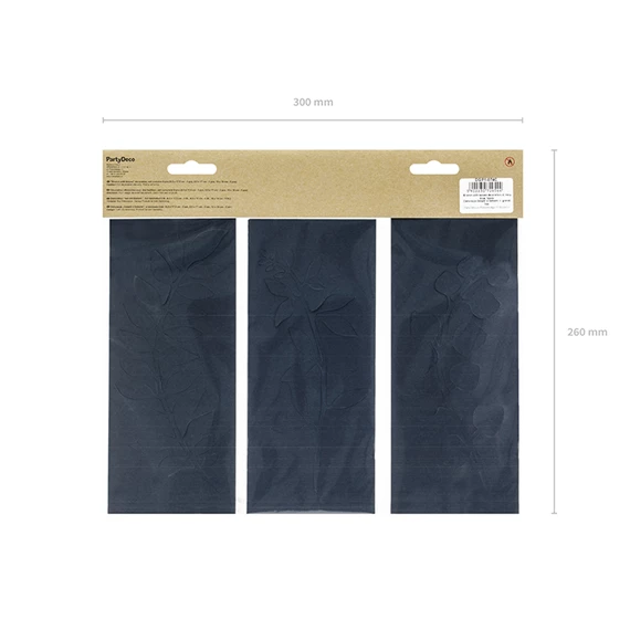 Ág levelekkel dekoráció sötétkék S/9
