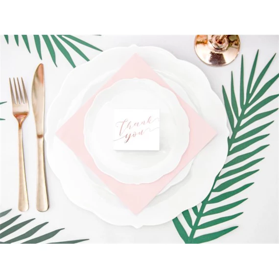 Ajándékdoboz Thank you felirattal 6x3,5x5,5 cm fehér,rosegold S/10