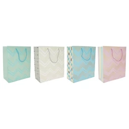 Ajándéktasak cikkcakk mintával 26x32x10 cm 4 féle