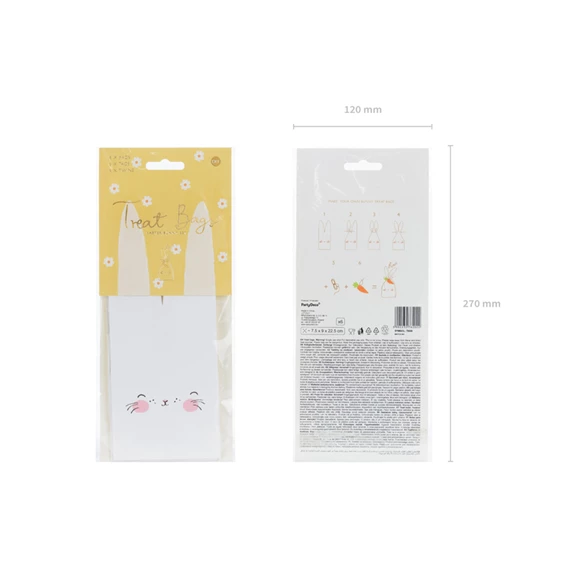 Ajándéktasak nyuszi, vegyes, 7,5x9x22,5 cm S/6