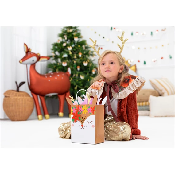 Ajándéktasak szarvas, mix, 20,5x30x10,5 cm