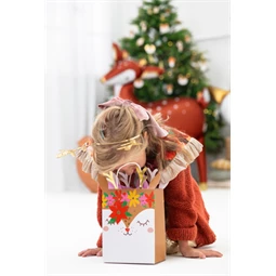 Ajándéktasak szarvas, mix, 20,5x30x10,5 cm