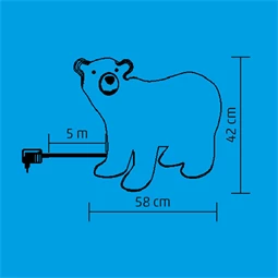 Akril jegesmedve, kültéri, 120 WH LED 58x28x42 cm