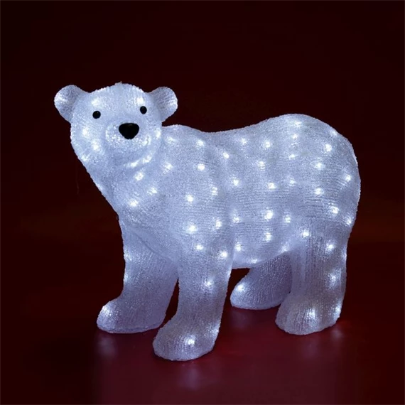 Akril jegesmedve, kültéri, 120 WH LED 58x28x42 cm