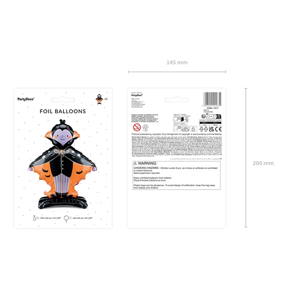 Álló fólia lufi drakula 64x81 cm mix