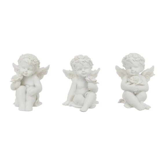 Angyal rózsával ülő 4,7x5x6,4 cm 3 féle