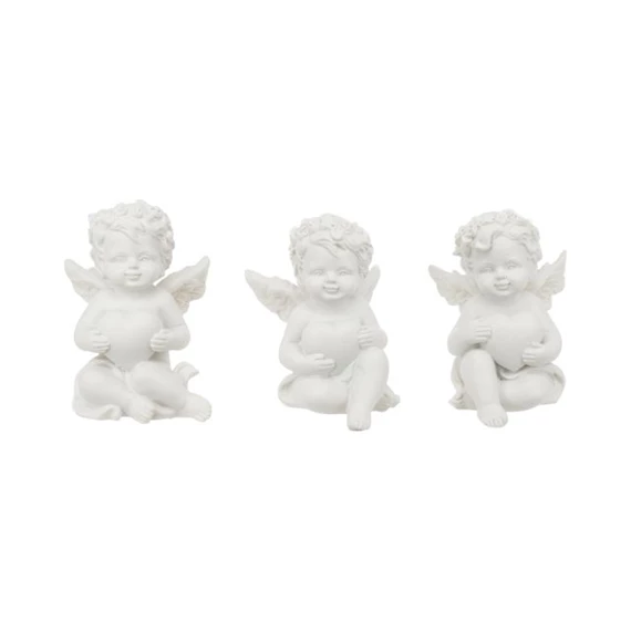Angyal szívvel ülő 4,5x5,3x6,3 cm 3 féle