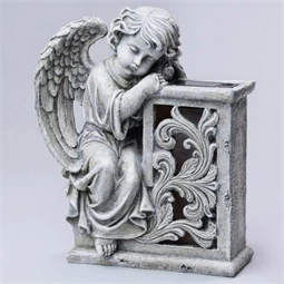 Angyal szolár lámpával 12x26x20 cm