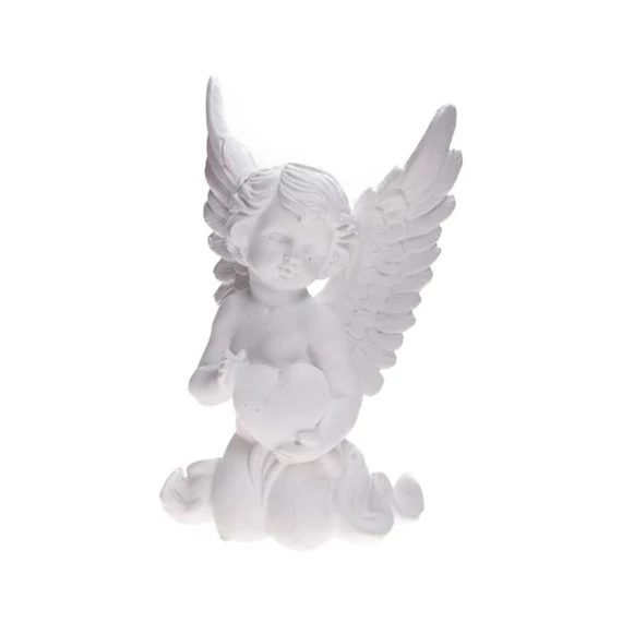 Angyal térdelő szívvel 10,5x7,5x16,5 cm