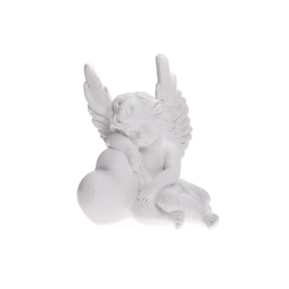Angyal ülő szívvel 5x6x9 cm