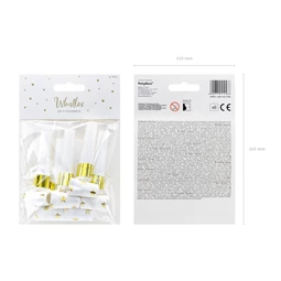 Anyósnyelv csillagos papír 12 cm fehér S/6