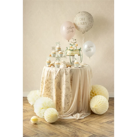 Asztalterítő bézs virágokkal 180x120 cm