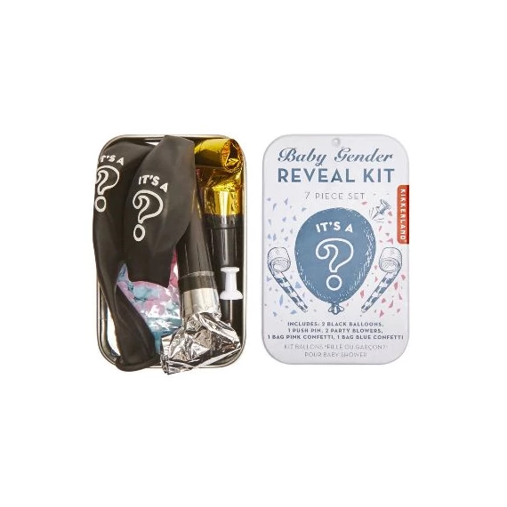 Baba nemét bejelentő készlet fémdobozban