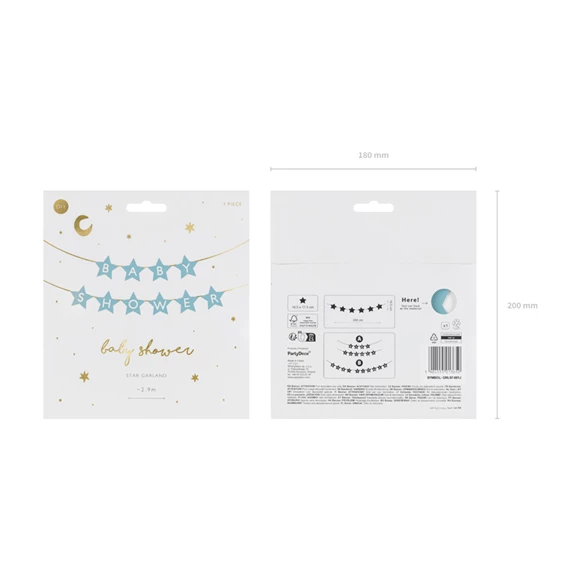 Banner baby shower 290x16,5 cm világoskék