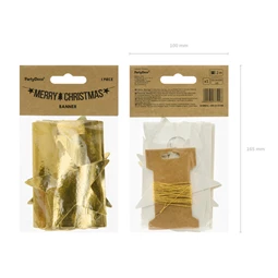 Banner boldog karácsonyt 10.5x150 cm arany