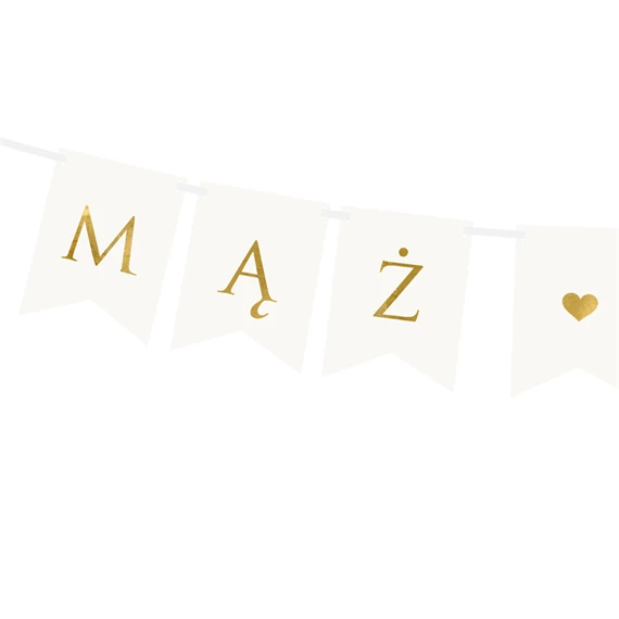 Banner férj feleség, fehér, 15 x 110 cm