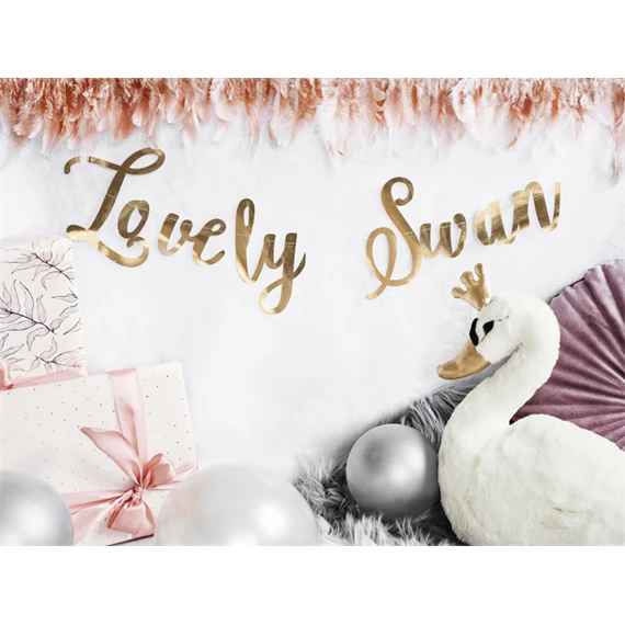 Banner lovely swan 64x21.3 cm tükör arany