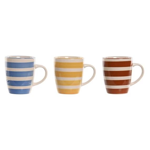 Bögre csíkos 360 ml 12,5x8,5x11 cm 3 féle