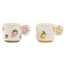 Bögre gyümölcs mintás 300 ml 12,6x9,3x7,7 cm 2 féle