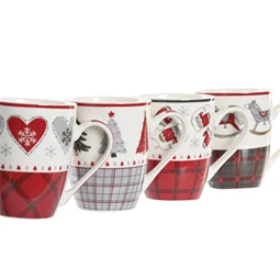 Bögre 12x8x10,5 cm 4 féle 340 ml