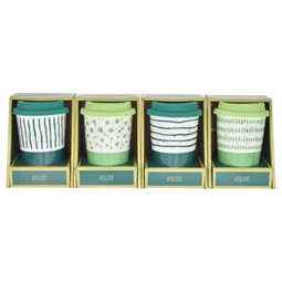 Bögre szilikon tetővel, csíkos, pöttyös 4 féle