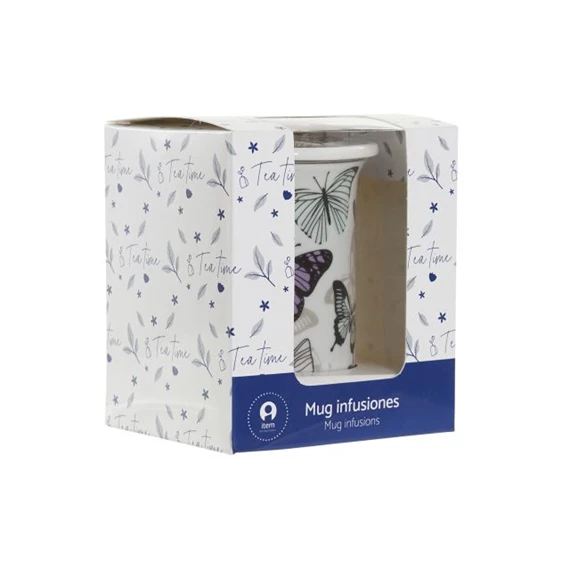 Bögre teás, pillangós 11x8,5x11 cm 280 ml 2 féle