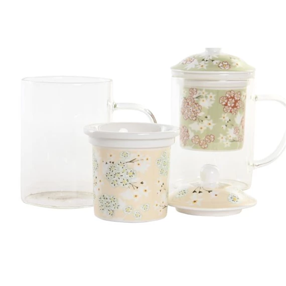 Bögre teás 12x8x14,5 cm 300 ml 2 féle