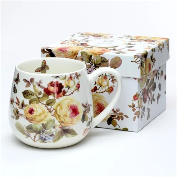 Bögre vadrózsa mintával, dobozban 430 ml