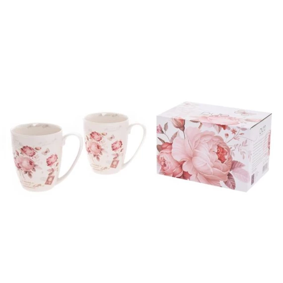 Bögrék rózsa mintával dobozban 360 ml S/2
