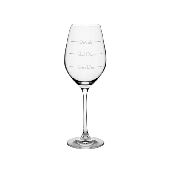 Boros pohár "Good day" felirattal, Swarovski kristállyal 360 ml 22,5x8 cm S/2