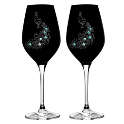 Boros pohár Swarovski kristállyal 360 ml 22,5x8 cm S/2