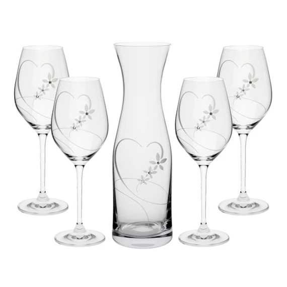 Boros pohár Swarovski kristállyal, kancsóval 1000 ml/360 ml 28,3x8,8 cm S/5