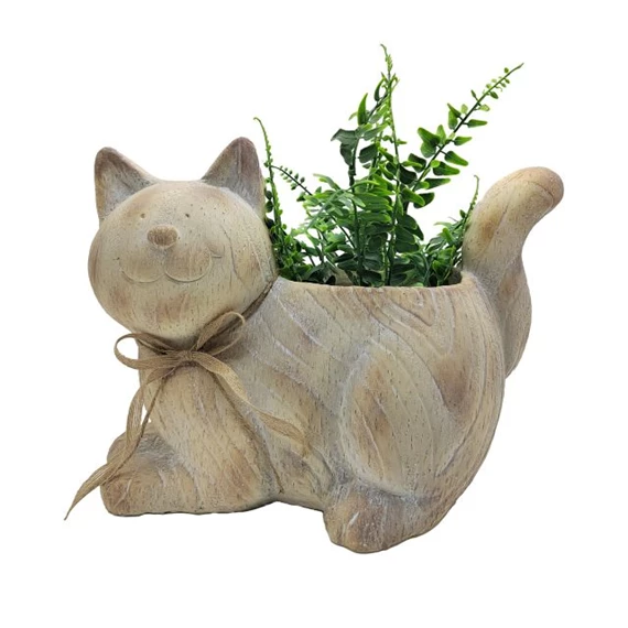 Kaspó ültethető, cica masnival 38x24x29 cm