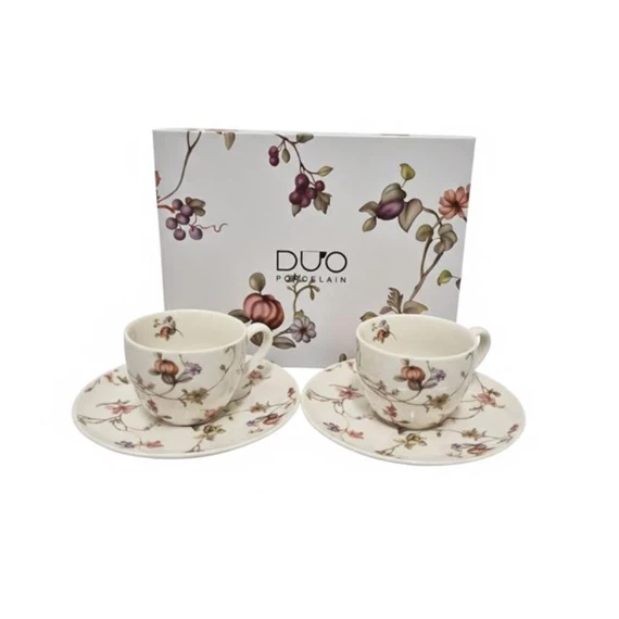 Csésze alátéttel, virág mintával, dobozban 110 ml S/2