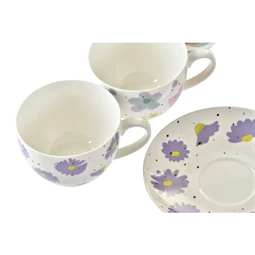 Csésze szett virágos 12x9x7 cm 220 ml 4 féle S/2