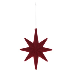 Csillag 8 ágú flokkolt, akasztós 10x12 cm