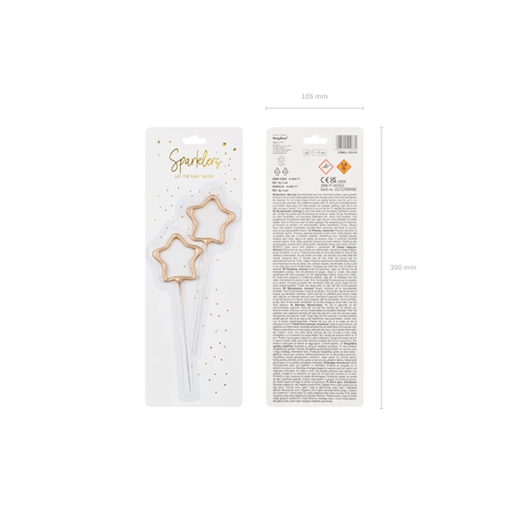 Csillagszóró csillag alakú arany 16,5 cm S/2