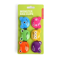 Tasakzáró csipesz, szörnyecskés 10x3,1x19,2 cm S/6