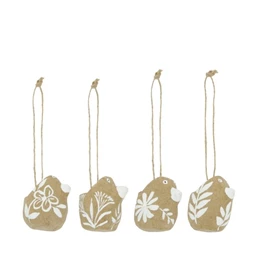 Csirke festett mintával, akasztós 5x4x5 cm 4féle