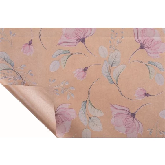 Csomagolópapír anemone mintával, vízálló 0,8x20 m