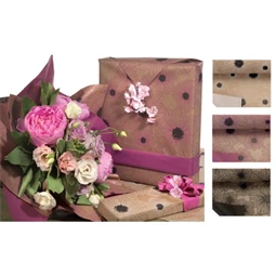 Csomagolópapír Ciklámen virágos 1x25 m