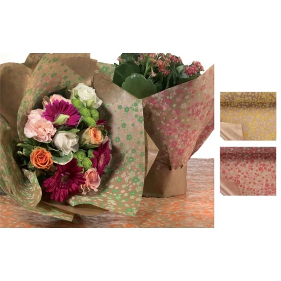 Csomagolópapír virágos 1x25 m