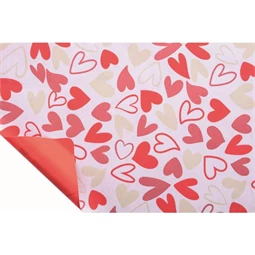 Csomagolópapír szív mintával, vízálló 0,8x20 m