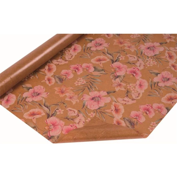 Csomagolópapír virág mintával, vízálló 0,8x20 m